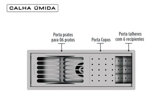 Escorredor Louça Inox Calha Úmida Embutido Sobrepor Canal
