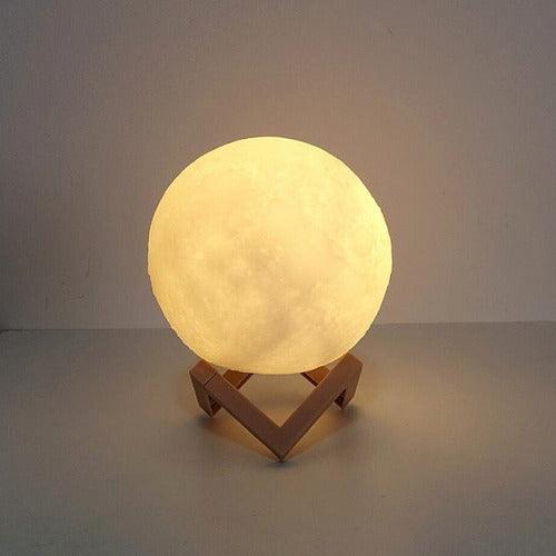 Luminária Lua Cheia 3d Abajur Mesa Portatil Decoração Quarto